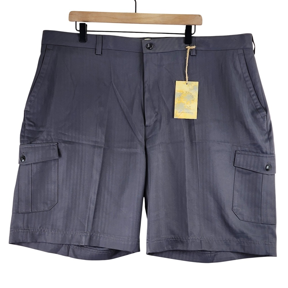 Island Republic Herringbone Cargo Shorts Mens 44 Gray Gorpcore‎ Utility